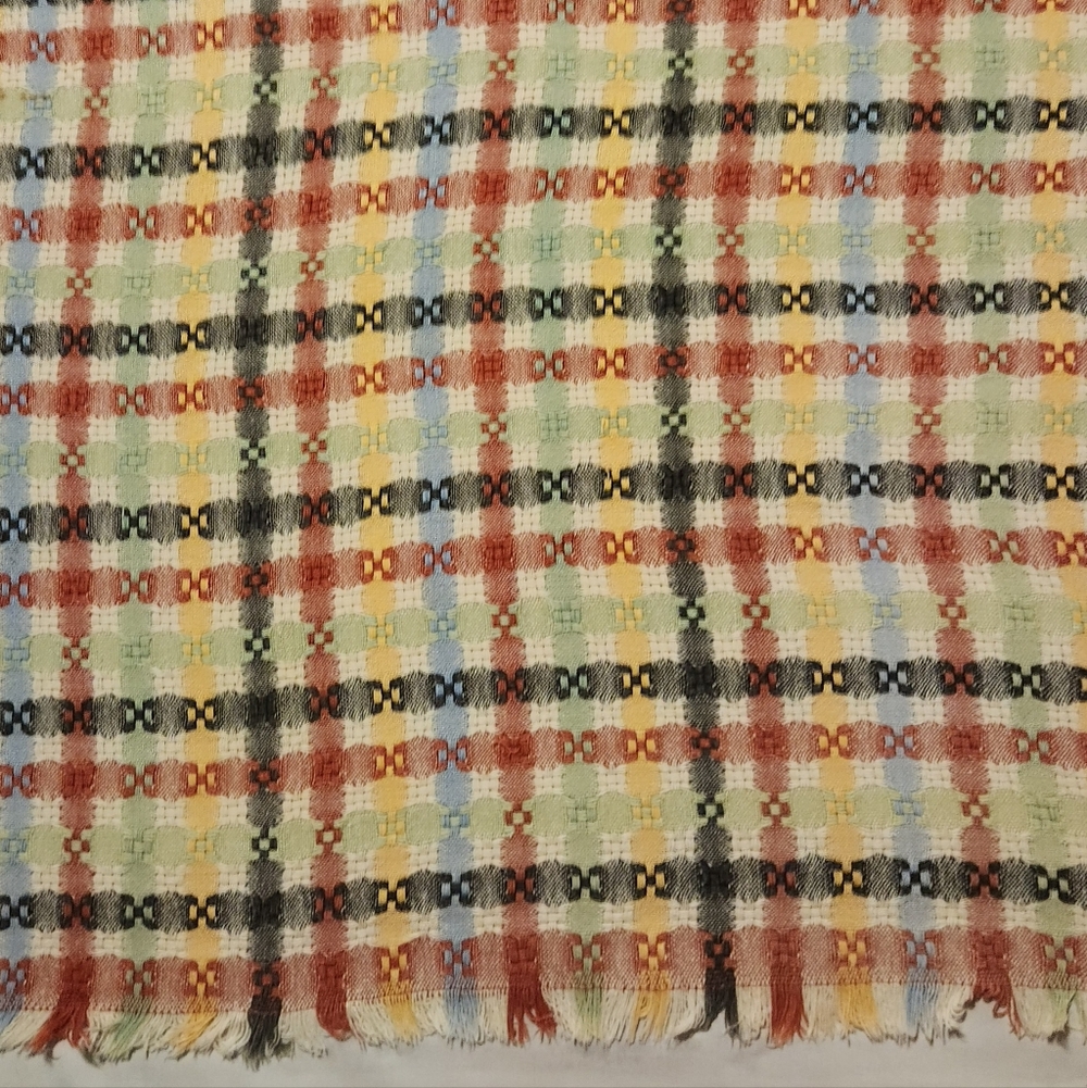 VINTAGE WOVEN TABLECLOTH WITH FRINGE